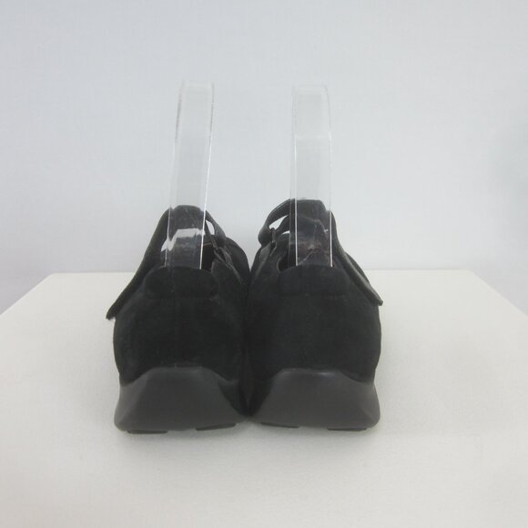 Wolky Womens 7.5 Black Suede Pewter Leather Strappy Mary Jane Shoes 38 - Picture 6 of 11